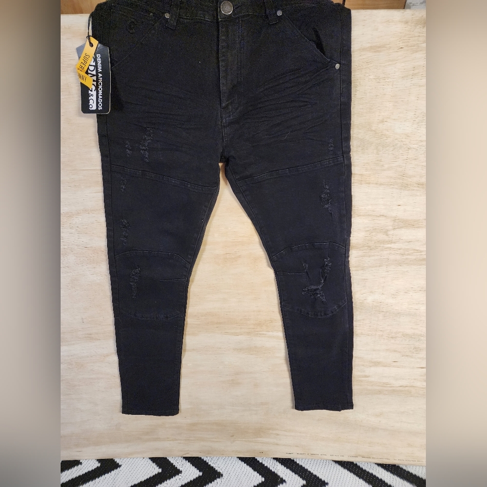 CDMG Jet Black Distressed Jeans
